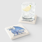 Birthstone-Drache vom September: Saphire Steinuntersetzer (Seitenansicht)