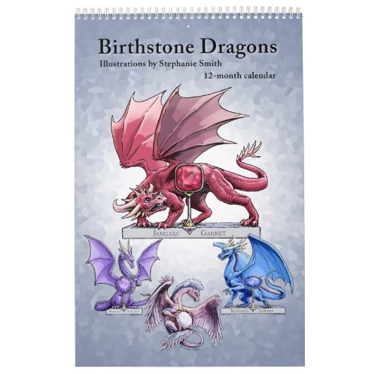 Birthstone Dragons Fantasy Art Kalender (Titelbild)