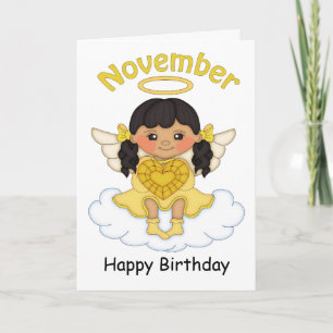 Birthstone Engel Black Birthday Card Karte