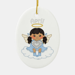 Birthstone-Engel Schwarz Keramik Ornament