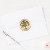 Birthstone Familienbaum - Geschenkverpackung Runder Aufkleber (Umschlag)