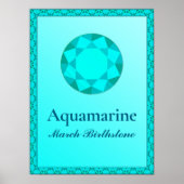 Birthstone Illustration für den März- Aquamarine P Poster (Vorne)
