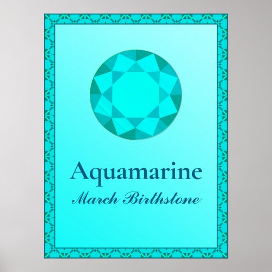 Birthstone Illustration für den März- Aquamarine P Poster (Vorne)
