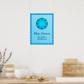 Birthstone Illustration für Dezember - Blue Zircon Poster (Küche)