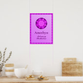 Birthstone Illustration für Februar - Amethyst Poster (Küche)