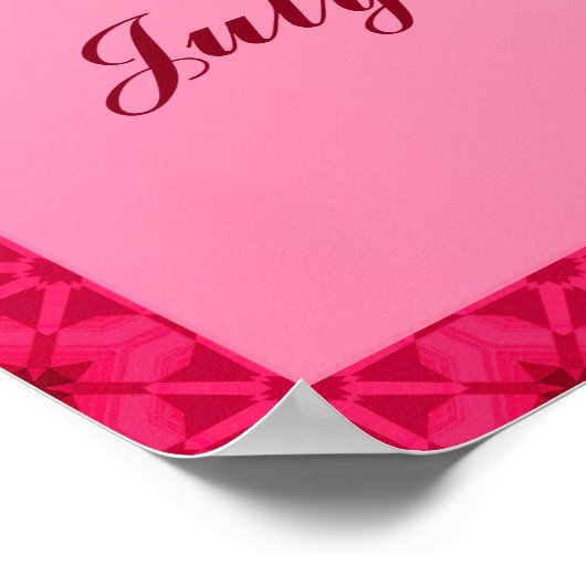 Birthstone Illustration für Juli - Ruby Poster (Ecke)