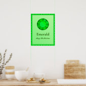 Birthstone Illustration für Mai - Emerald Poster (Küche)