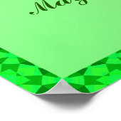 Birthstone Illustration für Mai - Emerald Poster (Ecke)