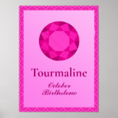Birthstone Illustration für Oktober - Tourmaline Poster (Vorne)