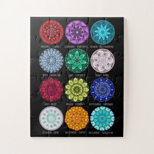 Birthstone Mandala Jigsaw Puzzle (Vertikal)