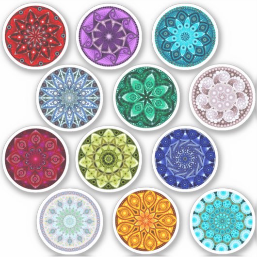 Birthstone Mandala Sticker Pack (Vorderseite)