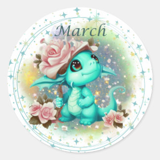 Birthstone März Aquamarine Dragon Sticker