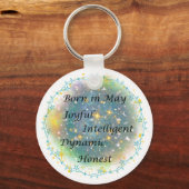 Birthstone May Emerald Dragon Schlüsselanhänger (Rückseite)