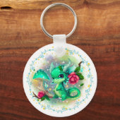 Birthstone May Emerald Dragon Schlüsselanhänger (Vorderseite)