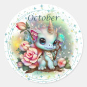 Birthstone October Opal Dragon Sticker (Vorderseite)