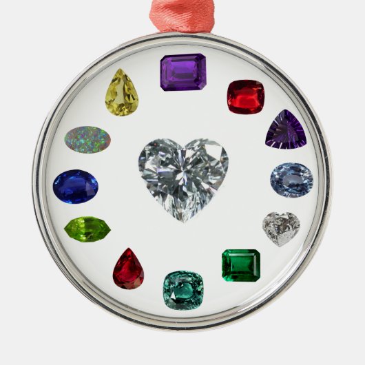 Birthstone Ornament Aus Metall (Vorne)