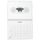 Birthstone Schmetterlings-Kalender Kalender (Mär 2027)