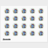 Birthstone September Sapphire Dragon Sticker (Blatt)