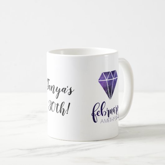 Birthstone Tasse Februar Amethyst (VorderseiteRechts)