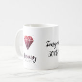 Birthstone Tasse Januar Garn (Vorderseite Links)