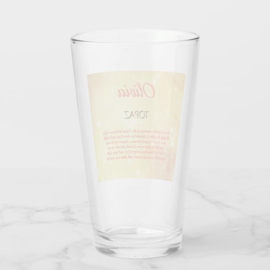 Birthstone Topaz Design Glas (Rückseite)