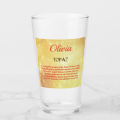 Birthstone Topaz Design Glas (Vorderseite)