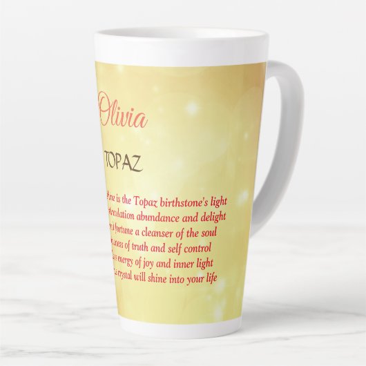 Birthstone Topaz Design Milchtasse (Rechte Ecke)