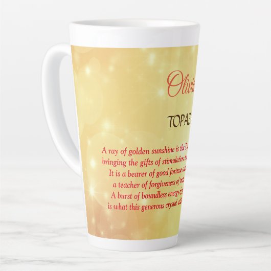 Birthstone Topaz Design  Milchtasse (Linke Ecke)