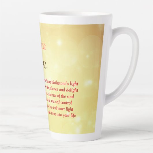 Birthstone Topaz Design  Milchtasse (Rechts)