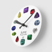 Birthstone Uhr, Juni Runde Wanduhr (Winkel)