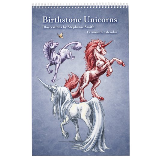 Birthstone Unicorns Fantasy Art Kalender (Titelbild)