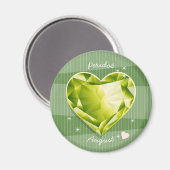 Birthstones Augustperidot-olivgrünes Grün-Herz Magnet (Vorderseite/Rückseite)