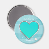 Birthstones Dezember Türkisblaues Herz Magnet (Vorderseite/Rückseite)