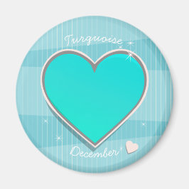 Birthstones Dezember Türkisblaues Herz Magnet