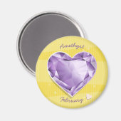 Birthstones February Amethyst Lila/lilac Herz Magnet (Vorderseite/Rückseite)