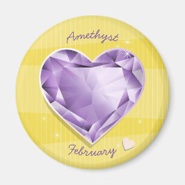 Birthstones February Amethyst Lila/lilac Herz Magnet