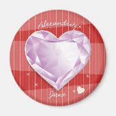 Birthstones June Alexandrite Pink Lila Herz Magnet (Vorne)