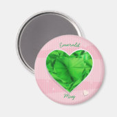 Birthstones kann Smaragdgrün-Herz Magnet (Vorderseite/Rückseite)