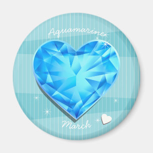 Birthstones MärzAquamarineblau Herz Magnet