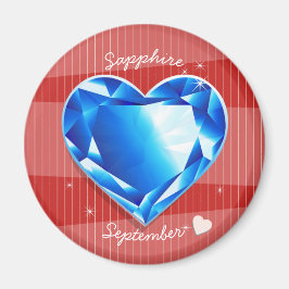 Birthstones September Saphir-Blau-Herz Magnet