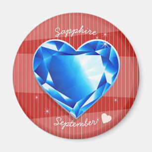 Birthstones September Sapphire Blue Heart Magnet