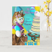 BIRTHTAG - Friend - POTATO FAMILIE Karte (Gelbe Blume)