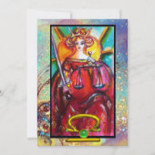 BIRTHTAG LIBRA, JUSTIZ TAROT ASTROLOGIE ZODIAC KARTE (Vorderseite)