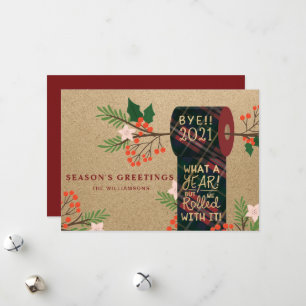 Bis 2020 rollten wir mit Karierter Toilettenpapier Feiertagskarte