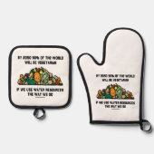 Bis 2050 werden 90% der Welt Vegetarier sein Ofenhandschuh & Topflappen-Set (Vorderseite)