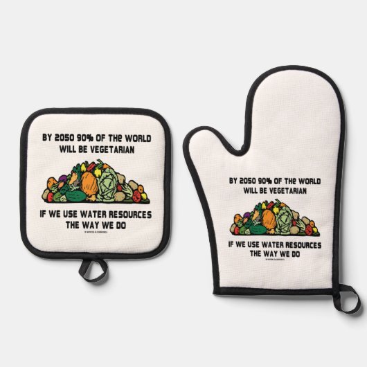Bis 2050 werden 90% der Welt Vegetarier sein Ofenhandschuh & Topflappen-Set (Vorderseite)