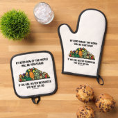 Bis 2050 werden 90% der Welt Vegetarier sein Ofenhandschuh & Topflappen-Set (Oben Unten)