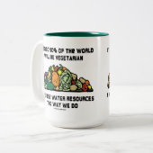 Bis 2050 werden 90% der Welt Vegetarier sein Zweifarbige Tasse (Vorderseite Links)