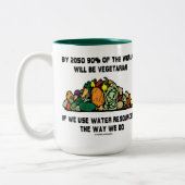 Bis 2050 werden 90% der Welt Vegetarier sein Zweifarbige Tasse (Links)