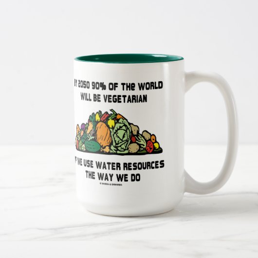 Bis 2050 werden 90% der Welt Vegetarier sein Zweifarbige Tasse (Rechts)
